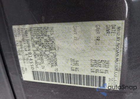 2015 Nissan Altima 2.5 S из США, поврежденный, VIN 1N4AL3AP9FN914550